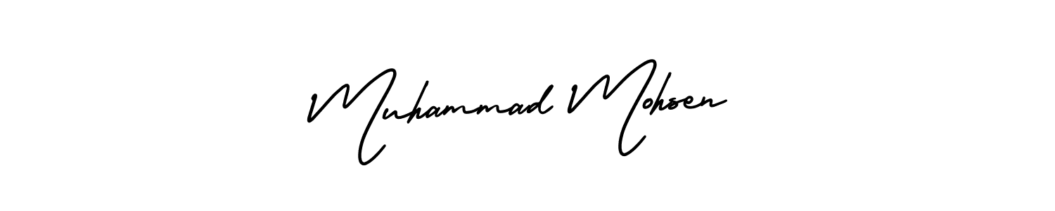 How to Draw Muhammad Mohsen signature style? AmerikaSignatureDemo-Regular is a latest design signature styles for name Muhammad Mohsen. Muhammad Mohsen signature style 3 images and pictures png