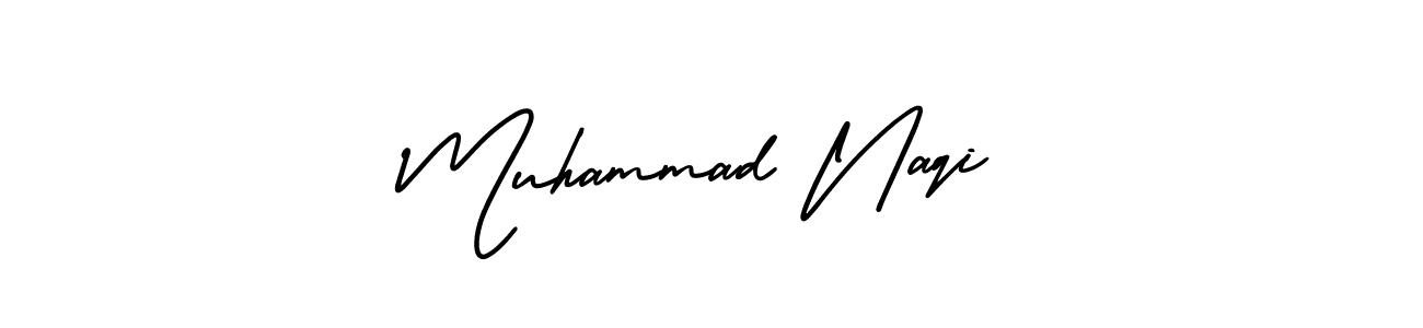 The best way (AmerikaSignatureDemo-Regular) to make a short signature is to pick only two or three words in your name. The name Muhammad Naqi include a total of six letters. For converting this name. Muhammad Naqi signature style 3 images and pictures png