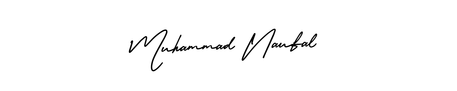 You should practise on your own different ways (AmerikaSignatureDemo-Regular) to write your name (Muhammad Naufal) in signature. don't let someone else do it for you. Muhammad Naufal signature style 3 images and pictures png