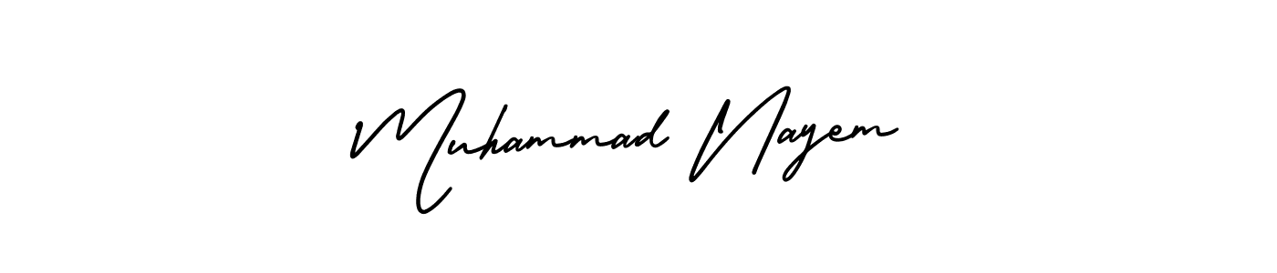This is the best signature style for the Muhammad Nayem name. Also you like these signature font (AmerikaSignatureDemo-Regular). Mix name signature. Muhammad Nayem signature style 3 images and pictures png