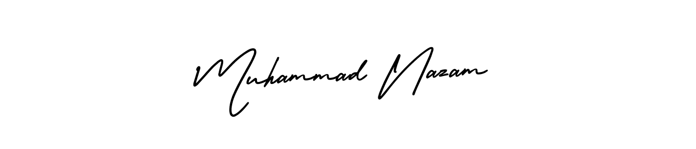 How to make Muhammad Nazam name signature. Use AmerikaSignatureDemo-Regular style for creating short signs online. This is the latest handwritten sign. Muhammad Nazam signature style 3 images and pictures png