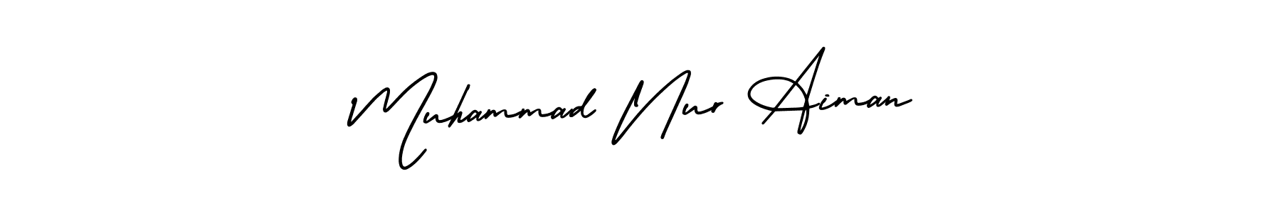 Also You can easily find your signature by using the search form. We will create Muhammad Nur Aiman name handwritten signature images for you free of cost using AmerikaSignatureDemo-Regular sign style. Muhammad Nur Aiman signature style 3 images and pictures png