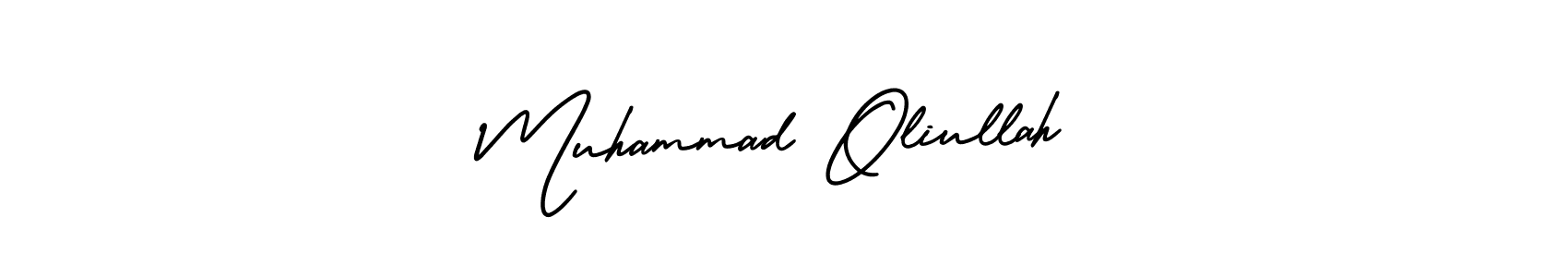 The best way (AmerikaSignatureDemo-Regular) to make a short signature is to pick only two or three words in your name. The name Muhammad Oliullah include a total of six letters. For converting this name. Muhammad Oliullah signature style 3 images and pictures png