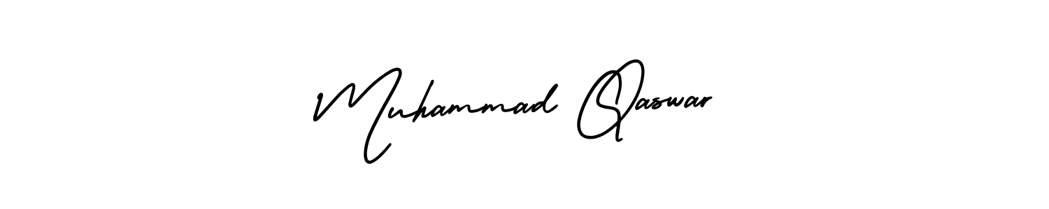 You should practise on your own different ways (AmerikaSignatureDemo-Regular) to write your name (Muhammad Qaswar) in signature. don't let someone else do it for you. Muhammad Qaswar signature style 3 images and pictures png