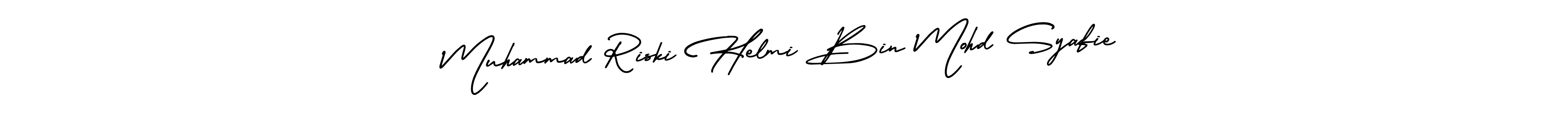 Create a beautiful signature design for name Muhammad Riski Helmi Bin Mohd Syafie. With this signature (AmerikaSignatureDemo-Regular) fonts, you can make a handwritten signature for free. Muhammad Riski Helmi Bin Mohd Syafie signature style 3 images and pictures png