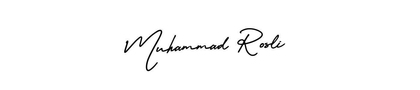 Muhammad Rosli stylish signature style. Best Handwritten Sign (AmerikaSignatureDemo-Regular) for my name. Handwritten Signature Collection Ideas for my name Muhammad Rosli. Muhammad Rosli signature style 3 images and pictures png