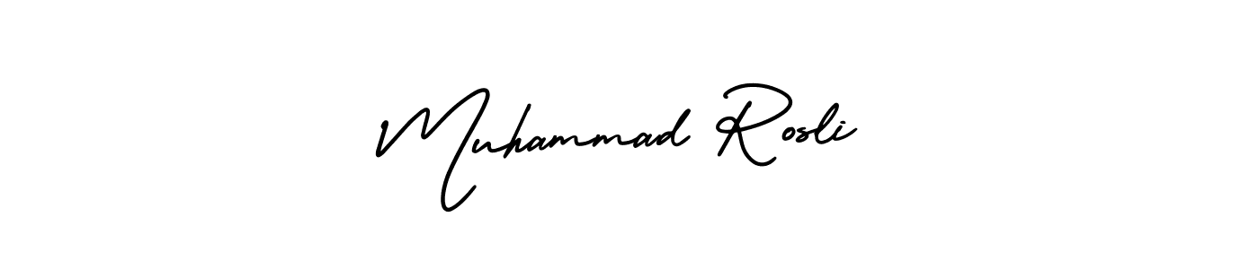 It looks lik you need a new signature style for name Muhammad Rosli. Design unique handwritten (AmerikaSignatureDemo-Regular) signature with our free signature maker in just a few clicks. Muhammad Rosli signature style 3 images and pictures png