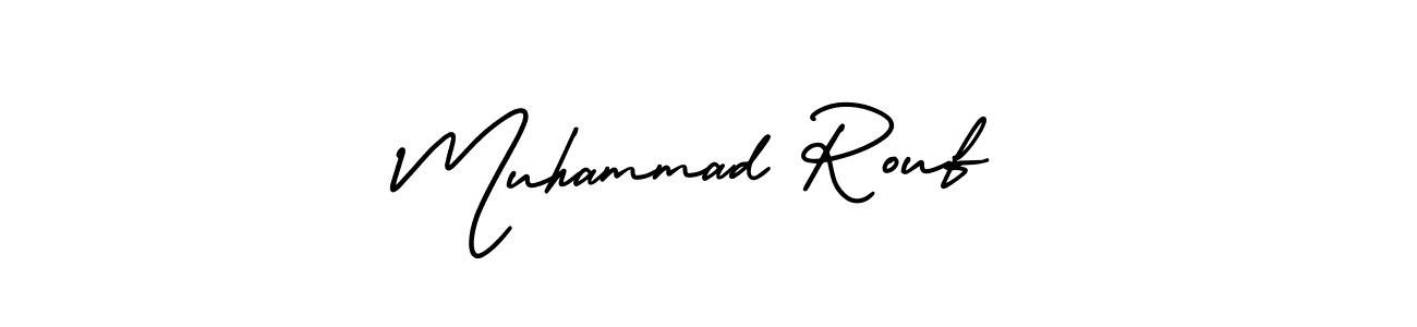 The best way (AmerikaSignatureDemo-Regular) to make a short signature is to pick only two or three words in your name. The name Muhammad Rouf include a total of six letters. For converting this name. Muhammad Rouf signature style 3 images and pictures png