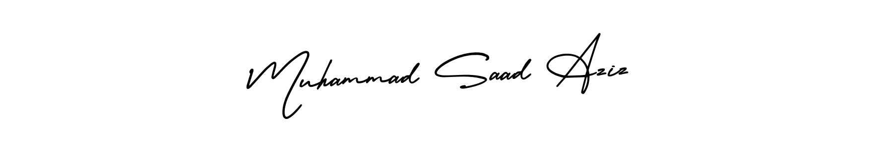 Also You can easily find your signature by using the search form. We will create Muhammad Saad Aziz name handwritten signature images for you free of cost using AmerikaSignatureDemo-Regular sign style. Muhammad Saad Aziz signature style 3 images and pictures png