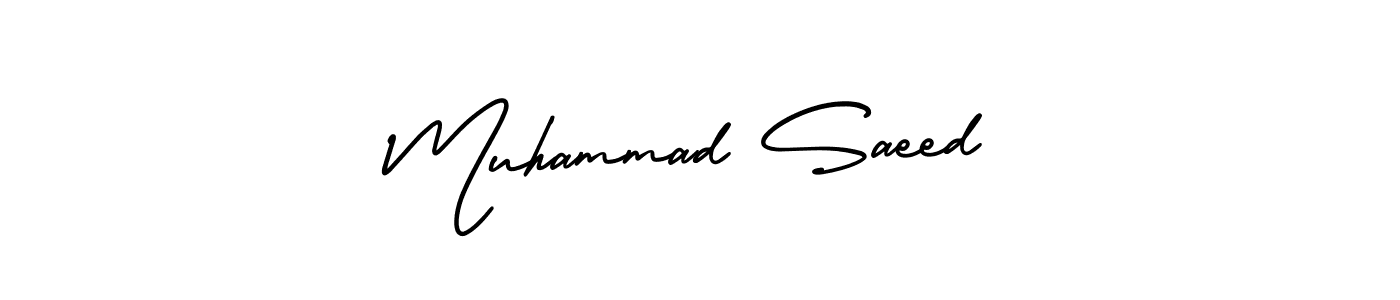 How to make Muhammad Saeed name signature. Use AmerikaSignatureDemo-Regular style for creating short signs online. This is the latest handwritten sign. Muhammad Saeed signature style 3 images and pictures png