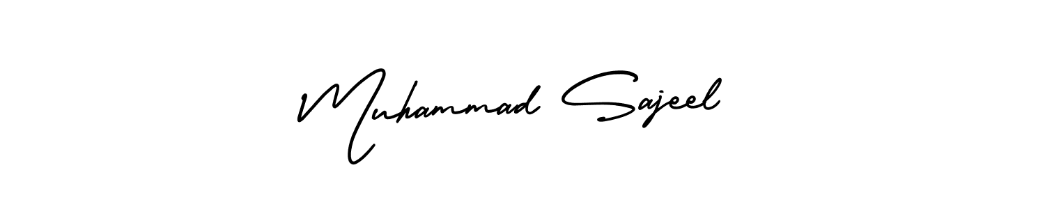 AmerikaSignatureDemo-Regular is a professional signature style that is perfect for those who want to add a touch of class to their signature. It is also a great choice for those who want to make their signature more unique. Get Muhammad Sajeel name to fancy signature for free. Muhammad Sajeel signature style 3 images and pictures png