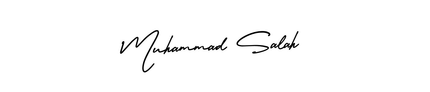 This is the best signature style for the Muhammad Salah name. Also you like these signature font (AmerikaSignatureDemo-Regular). Mix name signature. Muhammad Salah signature style 3 images and pictures png