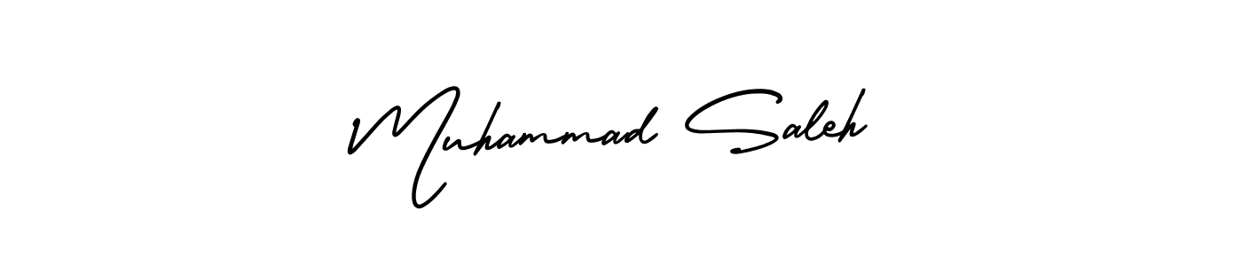 This is the best signature style for the Muhammad Saleh name. Also you like these signature font (AmerikaSignatureDemo-Regular). Mix name signature. Muhammad Saleh signature style 3 images and pictures png