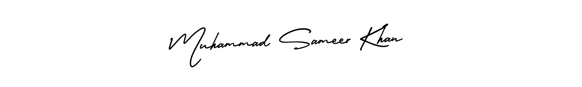 How to make Muhammad Sameer Khan name signature. Use AmerikaSignatureDemo-Regular style for creating short signs online. This is the latest handwritten sign. Muhammad Sameer Khan signature style 3 images and pictures png