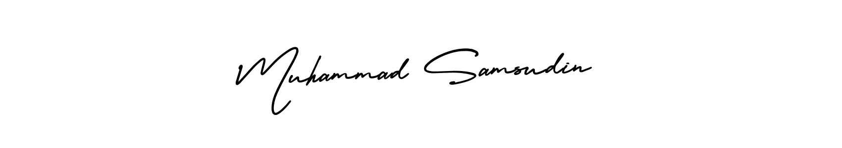 How to make Muhammad Samsudin name signature. Use AmerikaSignatureDemo-Regular style for creating short signs online. This is the latest handwritten sign. Muhammad Samsudin signature style 3 images and pictures png