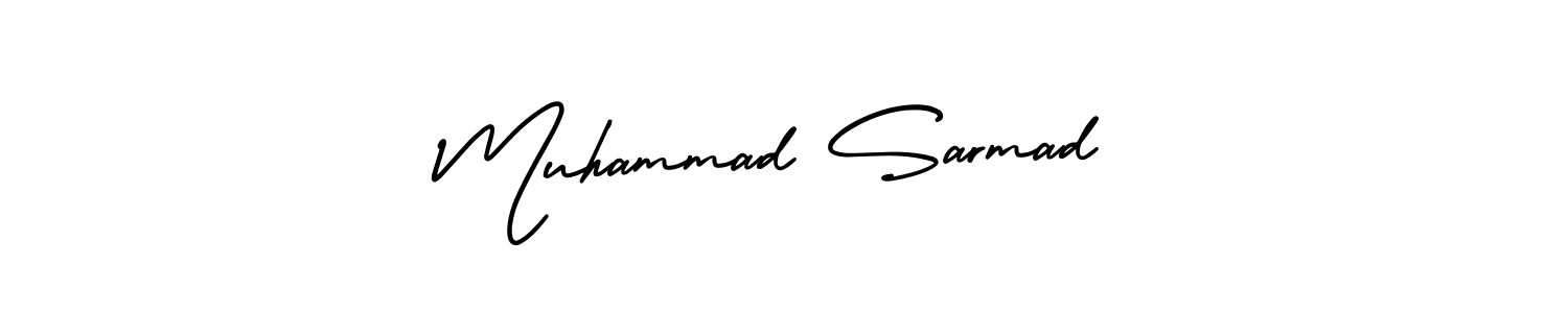 if you are searching for the best signature style for your name Muhammad Sarmad. so please give up your signature search. here we have designed multiple signature styles  using AmerikaSignatureDemo-Regular. Muhammad Sarmad signature style 3 images and pictures png