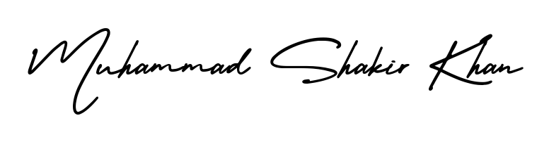 Transform the name Muhammad Shakir Khan into a signature masterpiece using AmerikaSignatureDemo-Regular font. Ideal for photographers, artists, and creators looking for watermarks. Muhammad Shakir Khan signature style 3 images and pictures png