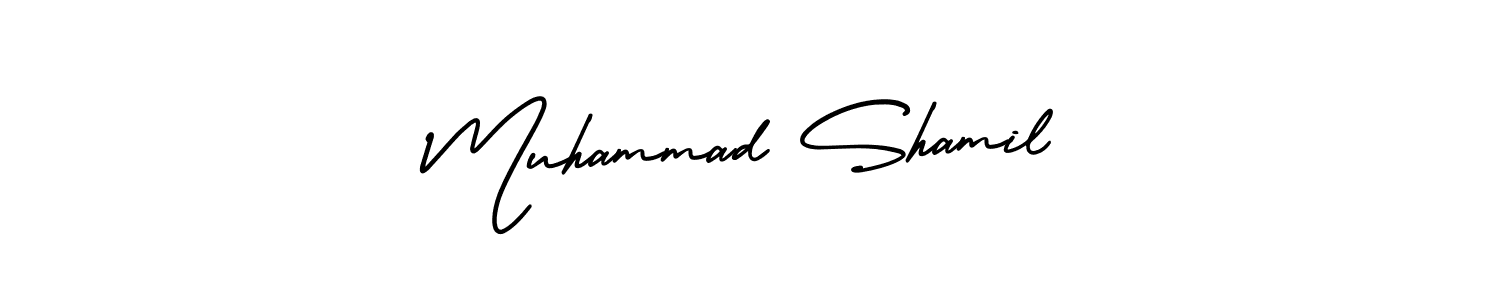 if you are searching for the best signature style for your name Muhammad Shamil. so please give up your signature search. here we have designed multiple signature styles  using AmerikaSignatureDemo-Regular. Muhammad Shamil signature style 3 images and pictures png
