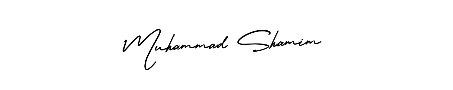 It looks lik you need a new signature style for name Muhammad Shamim. Design unique handwritten (AmerikaSignatureDemo-Regular) signature with our free signature maker in just a few clicks. Muhammad Shamim signature style 3 images and pictures png