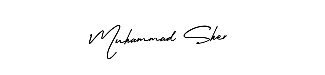 Make a beautiful signature design for name Muhammad Sher. With this signature (AmerikaSignatureDemo-Regular) style, you can create a handwritten signature for free. Muhammad Sher signature style 3 images and pictures png