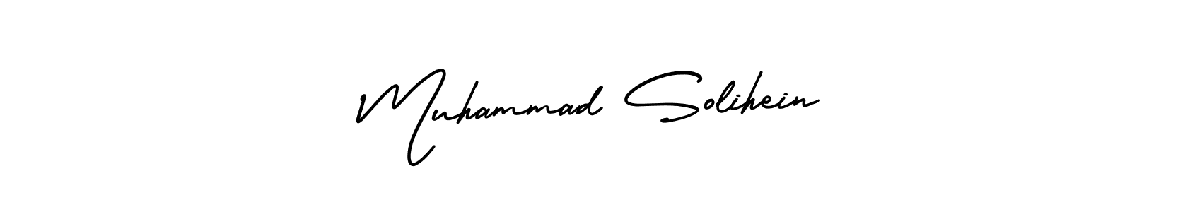 The best way (AmerikaSignatureDemo-Regular) to make a short signature is to pick only two or three words in your name. The name Muhammad Solihein include a total of six letters. For converting this name. Muhammad Solihein signature style 3 images and pictures png
