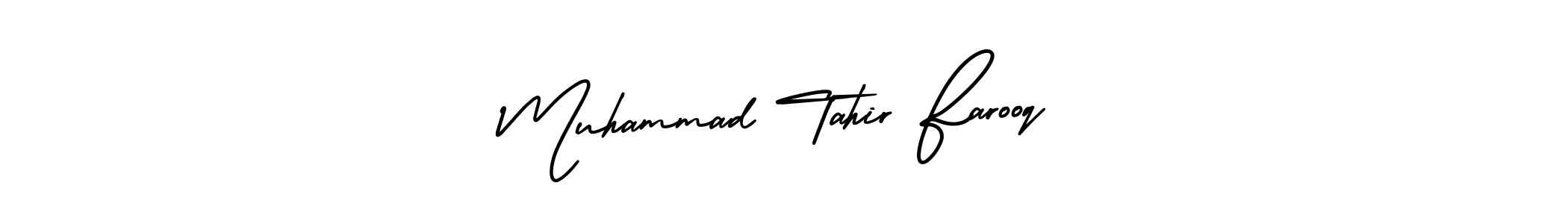 You should practise on your own different ways (AmerikaSignatureDemo-Regular) to write your name (Muhammad Tahir Farooq) in signature. don't let someone else do it for you. Muhammad Tahir Farooq signature style 3 images and pictures png