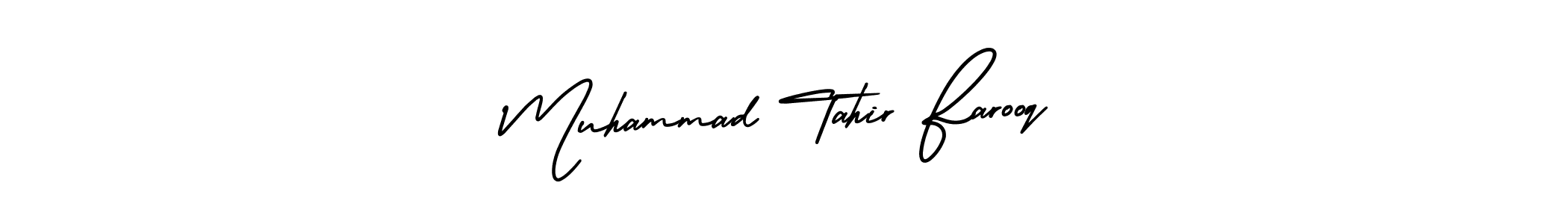 You should practise on your own different ways (AmerikaSignatureDemo-Regular) to write your name (Muhammad Tahir Farooq) in signature. don't let someone else do it for you. Muhammad Tahir Farooq signature style 3 images and pictures png