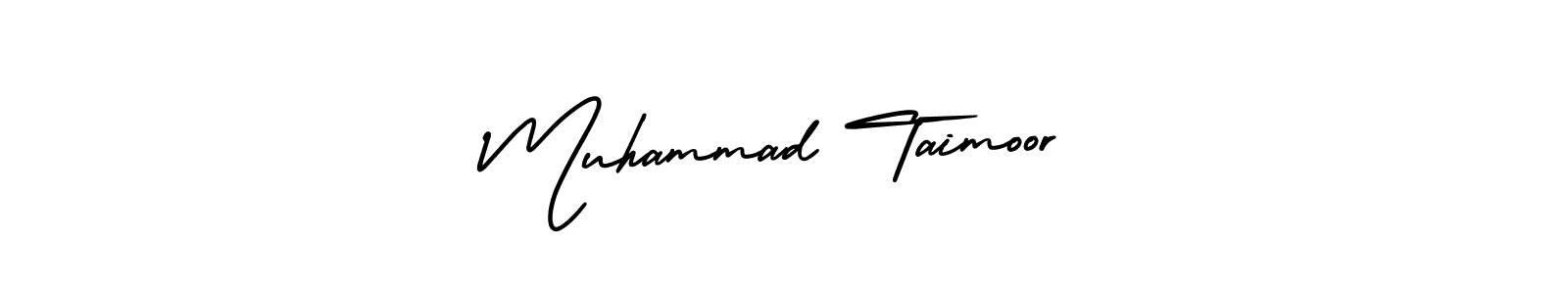 The best way (AmerikaSignatureDemo-Regular) to make a short signature is to pick only two or three words in your name. The name Muhammad Taimoor include a total of six letters. For converting this name. Muhammad Taimoor signature style 3 images and pictures png