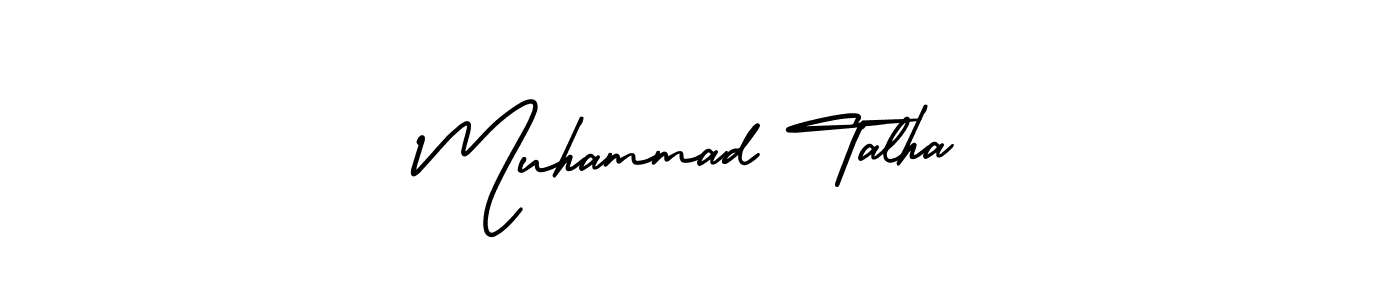 You should practise on your own different ways (AmerikaSignatureDemo-Regular) to write your name (Muhammad Talha) in signature. don't let someone else do it for you. Muhammad Talha signature style 3 images and pictures png