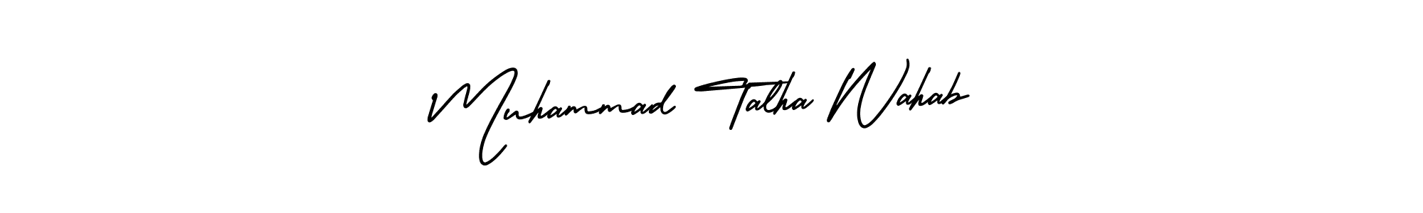AmerikaSignatureDemo-Regular is a professional signature style that is perfect for those who want to add a touch of class to their signature. It is also a great choice for those who want to make their signature more unique. Get Muhammad Talha Wahab name to fancy signature for free. Muhammad Talha Wahab signature style 3 images and pictures png