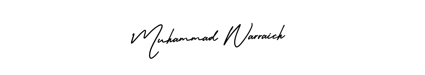 This is the best signature style for the Muhammad Warraich name. Also you like these signature font (AmerikaSignatureDemo-Regular). Mix name signature. Muhammad Warraich signature style 3 images and pictures png