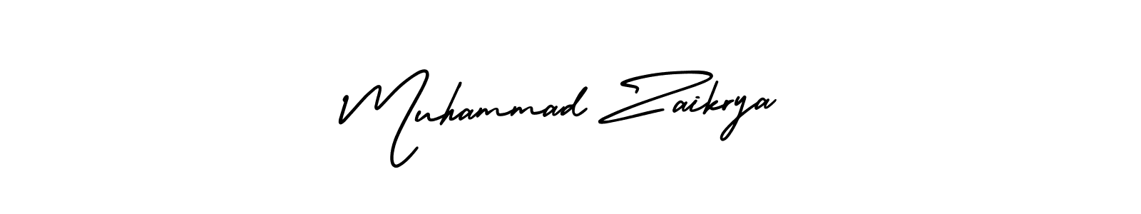 Design your own signature with our free online signature maker. With this signature software, you can create a handwritten (AmerikaSignatureDemo-Regular) signature for name Muhammad Zaikrya. Muhammad Zaikrya signature style 3 images and pictures png