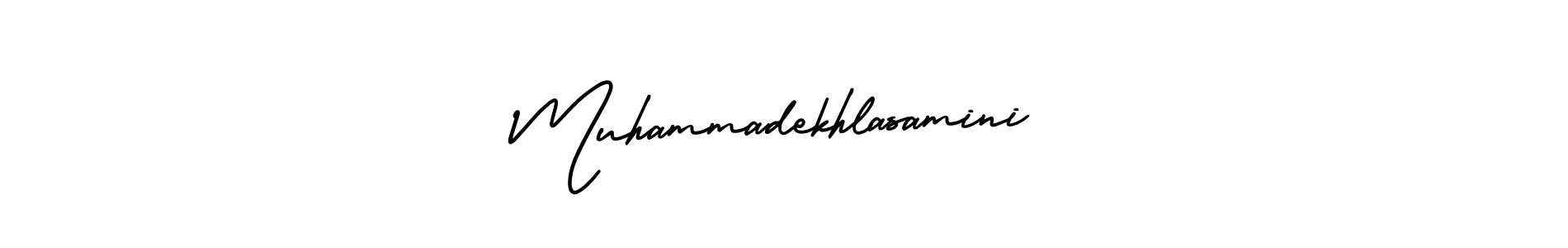 Make a beautiful signature design for name Muhammadekhlasamini. With this signature (AmerikaSignatureDemo-Regular) style, you can create a handwritten signature for free. Muhammadekhlasamini signature style 3 images and pictures png