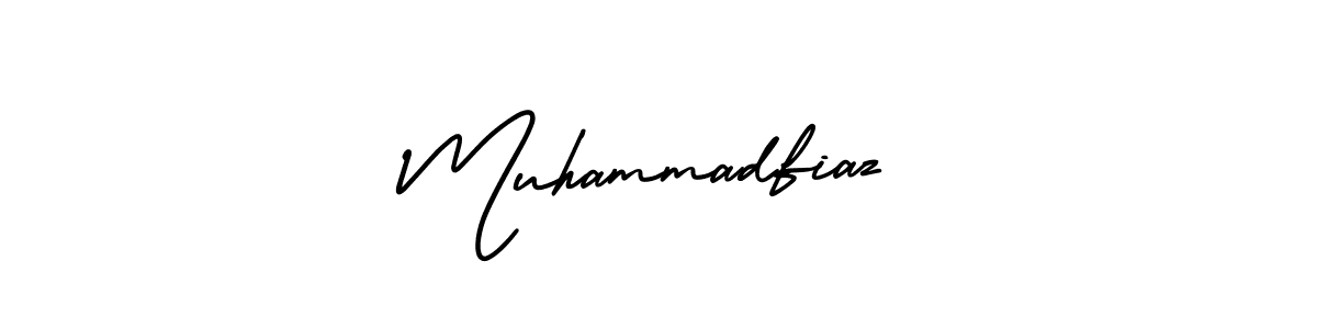 The best way (AmerikaSignatureDemo-Regular) to make a short signature is to pick only two or three words in your name. The name Muhammadfiaz include a total of six letters. For converting this name. Muhammadfiaz signature style 3 images and pictures png