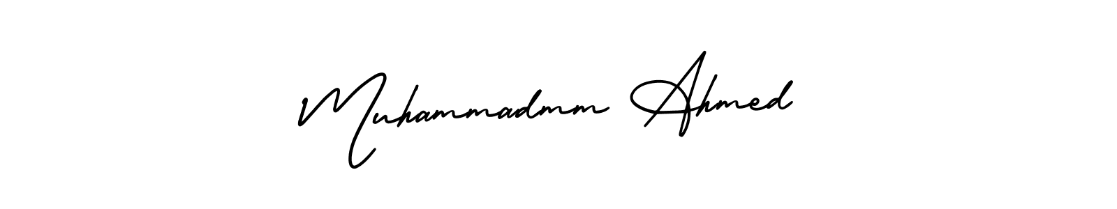 You should practise on your own different ways (AmerikaSignatureDemo-Regular) to write your name (Muhammadmm Ahmed) in signature. don't let someone else do it for you. Muhammadmm Ahmed signature style 3 images and pictures png