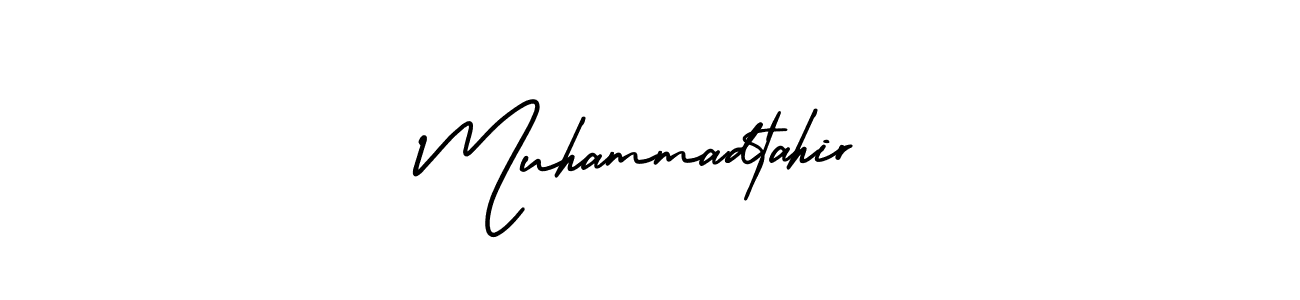 You should practise on your own different ways (AmerikaSignatureDemo-Regular) to write your name (Muhammadtahir) in signature. don't let someone else do it for you. Muhammadtahir signature style 3 images and pictures png