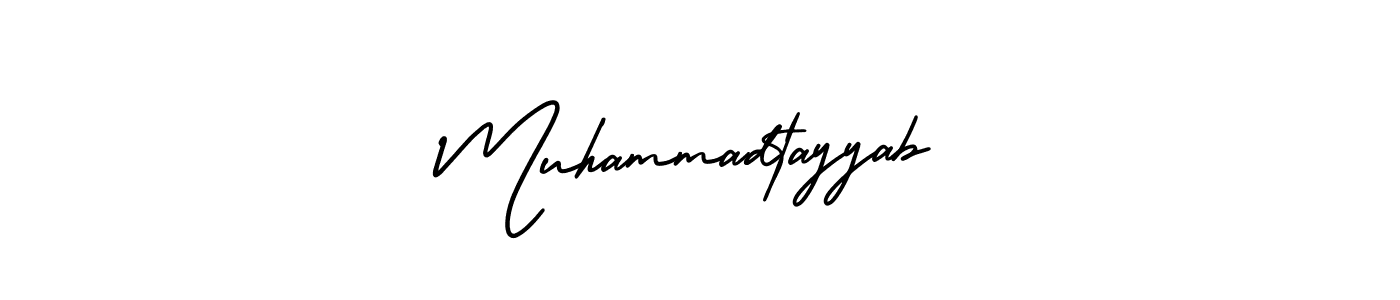 Use a signature maker to create a handwritten signature online. With this signature software, you can design (AmerikaSignatureDemo-Regular) your own signature for name Muhammadtayyab. Muhammadtayyab signature style 3 images and pictures png