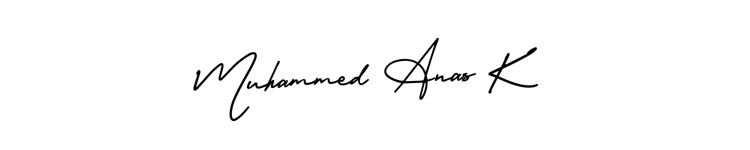 Make a beautiful signature design for name Muhammed Anas K. With this signature (AmerikaSignatureDemo-Regular) style, you can create a handwritten signature for free. Muhammed Anas K signature style 3 images and pictures png