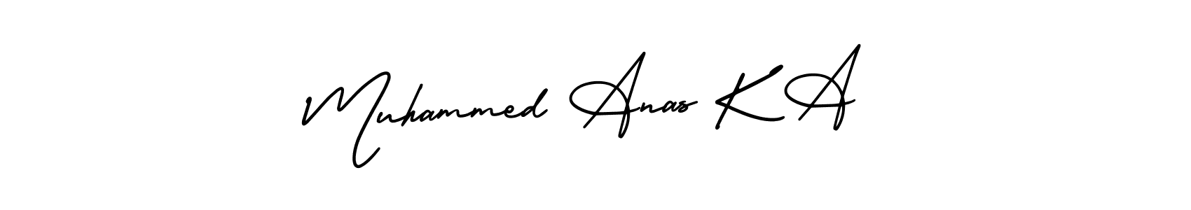 Make a beautiful signature design for name Muhammed Anas K A. With this signature (AmerikaSignatureDemo-Regular) style, you can create a handwritten signature for free. Muhammed Anas K A signature style 3 images and pictures png