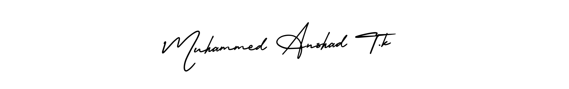 Make a beautiful signature design for name Muhammed Anshad T.k. Use this online signature maker to create a handwritten signature for free. Muhammed Anshad T.k signature style 3 images and pictures png