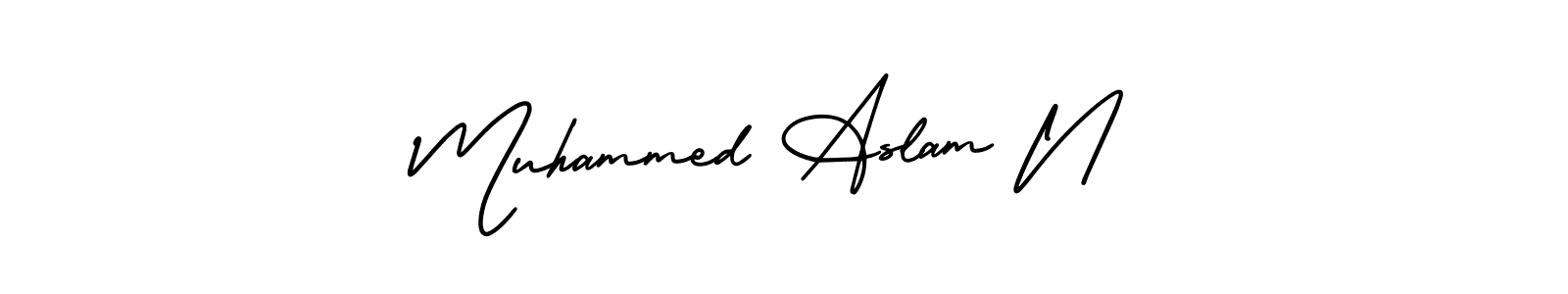 Also You can easily find your signature by using the search form. We will create Muhammed Aslam N name handwritten signature images for you free of cost using AmerikaSignatureDemo-Regular sign style. Muhammed Aslam N signature style 3 images and pictures png