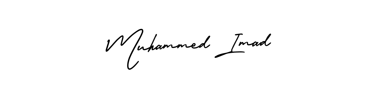 How to make Muhammed Imad name signature. Use AmerikaSignatureDemo-Regular style for creating short signs online. This is the latest handwritten sign. Muhammed Imad signature style 3 images and pictures png