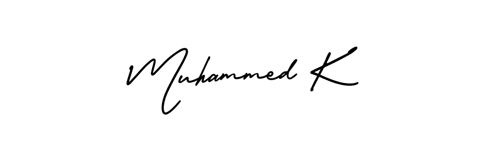 Also we have Muhammed K name is the best signature style. Create professional handwritten signature collection using AmerikaSignatureDemo-Regular autograph style. Muhammed K signature style 3 images and pictures png
