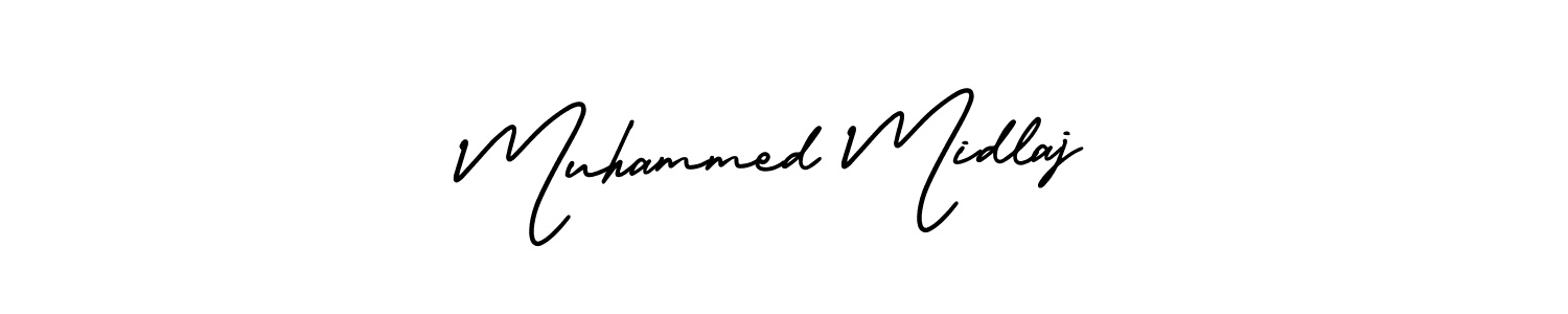 Use a signature maker to create a handwritten signature online. With this signature software, you can design (AmerikaSignatureDemo-Regular) your own signature for name Muhammed Midlaj. Muhammed Midlaj signature style 3 images and pictures png