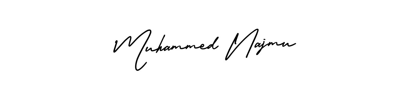 Use a signature maker to create a handwritten signature online. With this signature software, you can design (AmerikaSignatureDemo-Regular) your own signature for name Muhammed Najmu. Muhammed Najmu signature style 3 images and pictures png