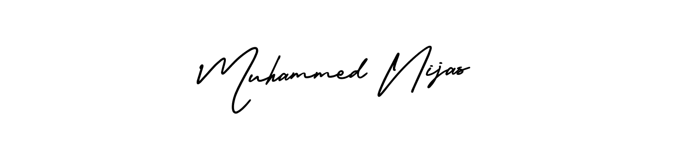 How to make Muhammed Nijas name signature. Use AmerikaSignatureDemo-Regular style for creating short signs online. This is the latest handwritten sign. Muhammed Nijas signature style 3 images and pictures png