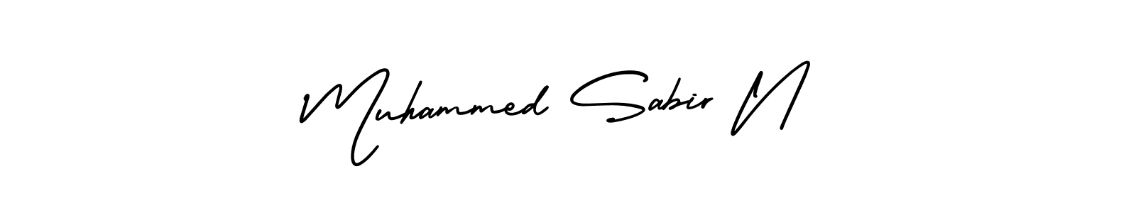 How to make Muhammed Sabir N name signature. Use AmerikaSignatureDemo-Regular style for creating short signs online. This is the latest handwritten sign. Muhammed Sabir N signature style 3 images and pictures png