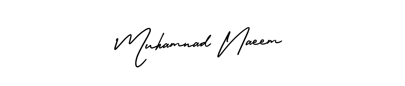 You should practise on your own different ways (AmerikaSignatureDemo-Regular) to write your name (Muhamnad Naeem) in signature. don't let someone else do it for you. Muhamnad Naeem signature style 3 images and pictures png