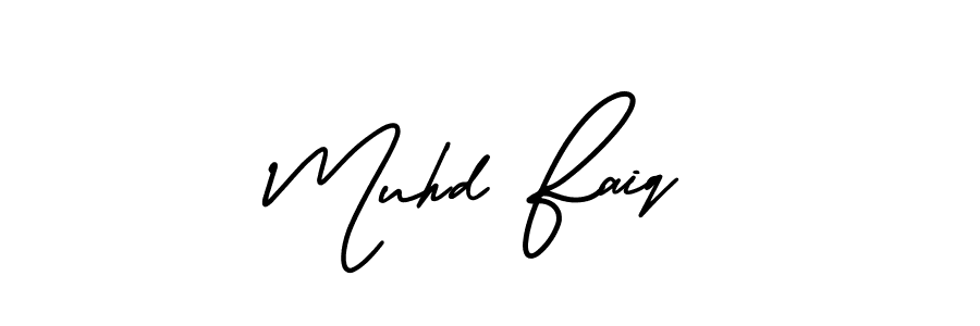 How to make Muhd Faiq signature? AmerikaSignatureDemo-Regular is a professional autograph style. Create handwritten signature for Muhd Faiq name. Muhd Faiq signature style 3 images and pictures png