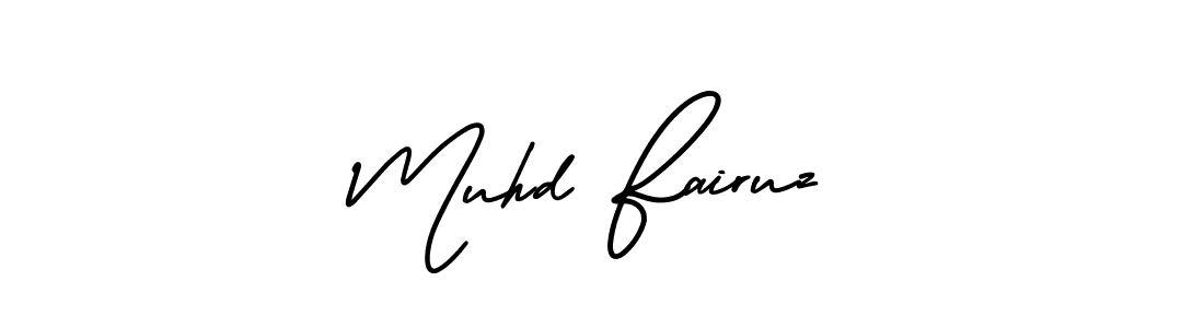 The best way (AmerikaSignatureDemo-Regular) to make a short signature is to pick only two or three words in your name. The name Muhd Fairuz include a total of six letters. For converting this name. Muhd Fairuz signature style 3 images and pictures png